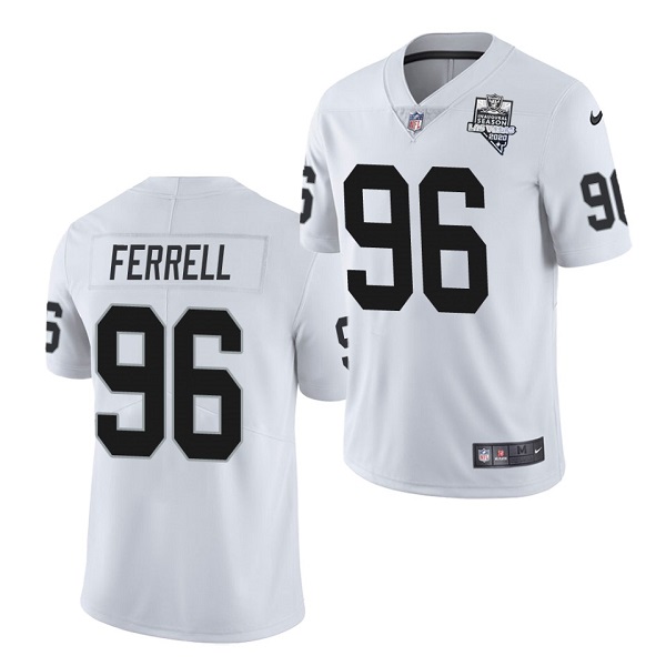 Men's Las Vegas Raiders #96 Clelin Ferrell White NFL 2020 Inaugural Season Vapor Limited Jersey Men's Las Vegas Raiders #96 Clelin Ferrell White NFL 2020 Inaugural Season Vapor Limited Jersey